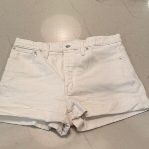 Madewell high rise White Denim Shorts